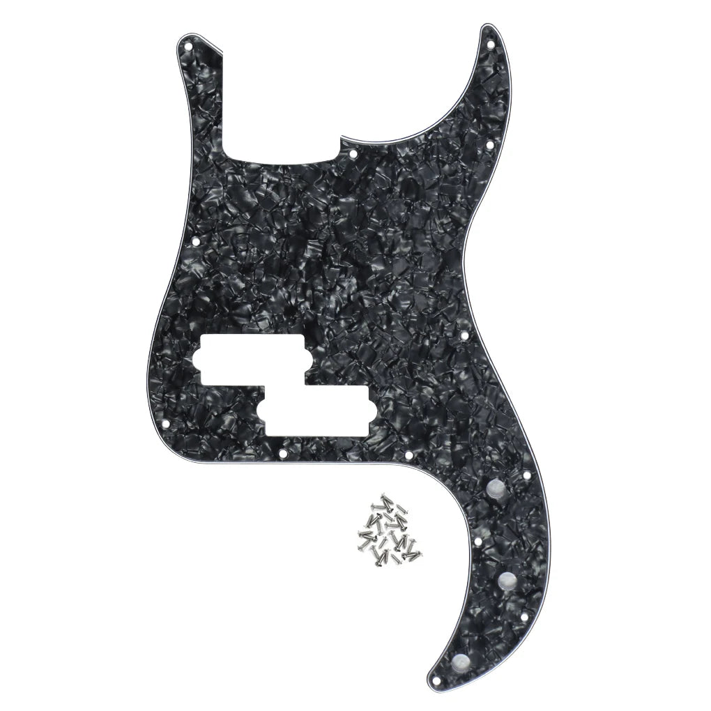 FLEOR Single PB Bass Pickguard 13-Hole Scratch Plate with Screws for 4-String Bass Parts Available in 15 Colors