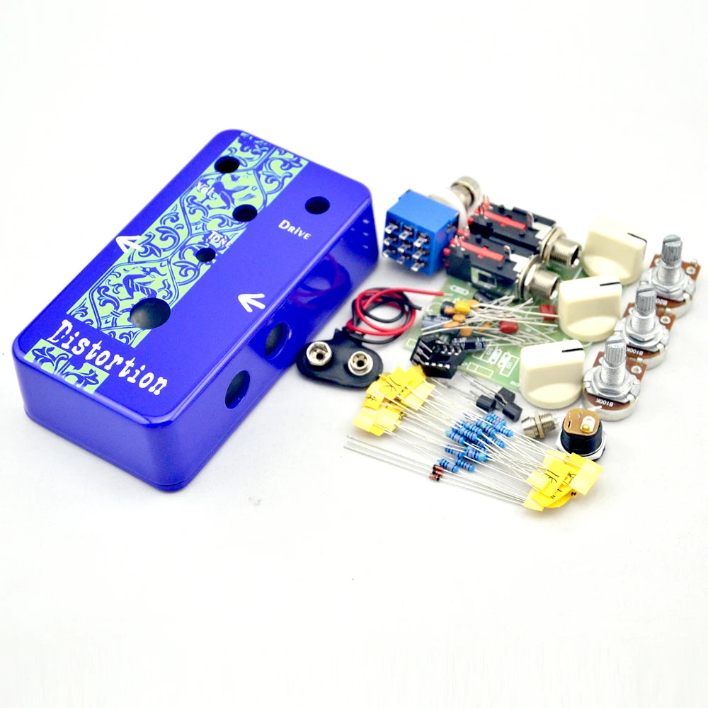 Nieuwe Diy Gitaar Distortion Pedaal Kit Deep Blue Distortion True Bypass Met Hoge-Kwaliteit 1590B Case