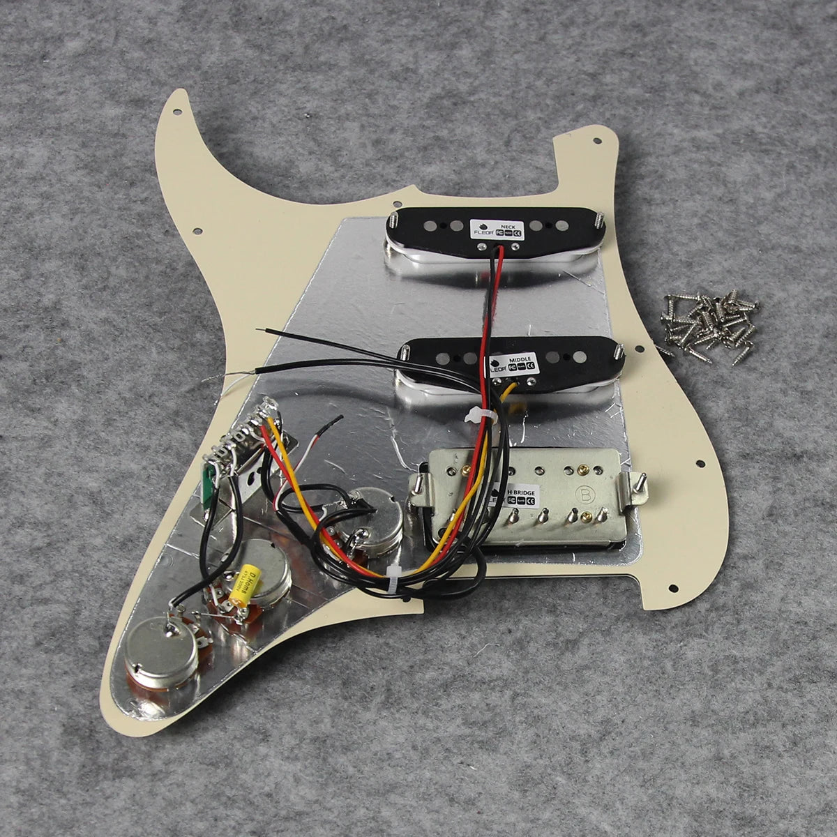 Fleor Alnico 5 Prewired SSH Pickguard for ST‑Style Electric Guitar
