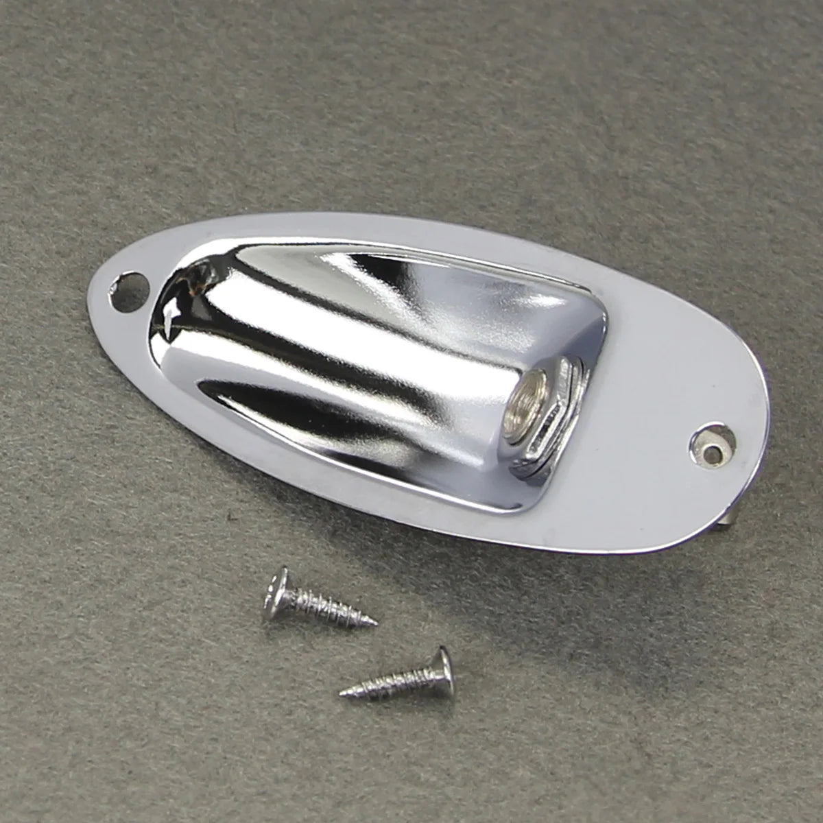 FLEOR 1PCS Boat Style Input Jack Guitar Jack Socket 1/4" 6.35mm For ST Guitar,Chrome/Black Choose