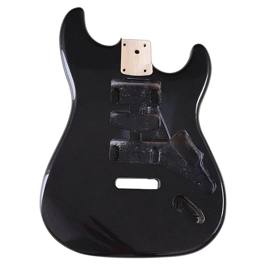 Metal Black ST Style Electric Guitar Body with Single Coil Pickup