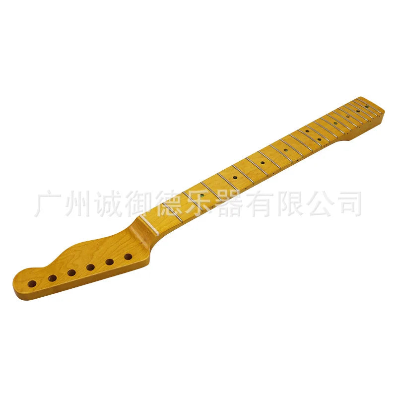 Electric guitar TL neck 6 strings 21 frets integrated handle yellowish bright light plus maple