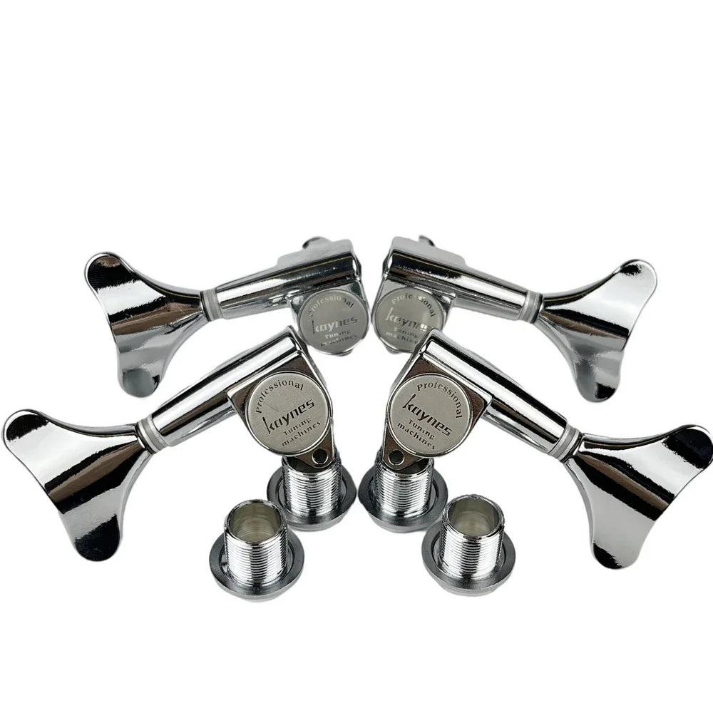 Kaynes DJ242 Sealed Bass Guitar Tuners – 1:18 Ratio, Chrome Silver