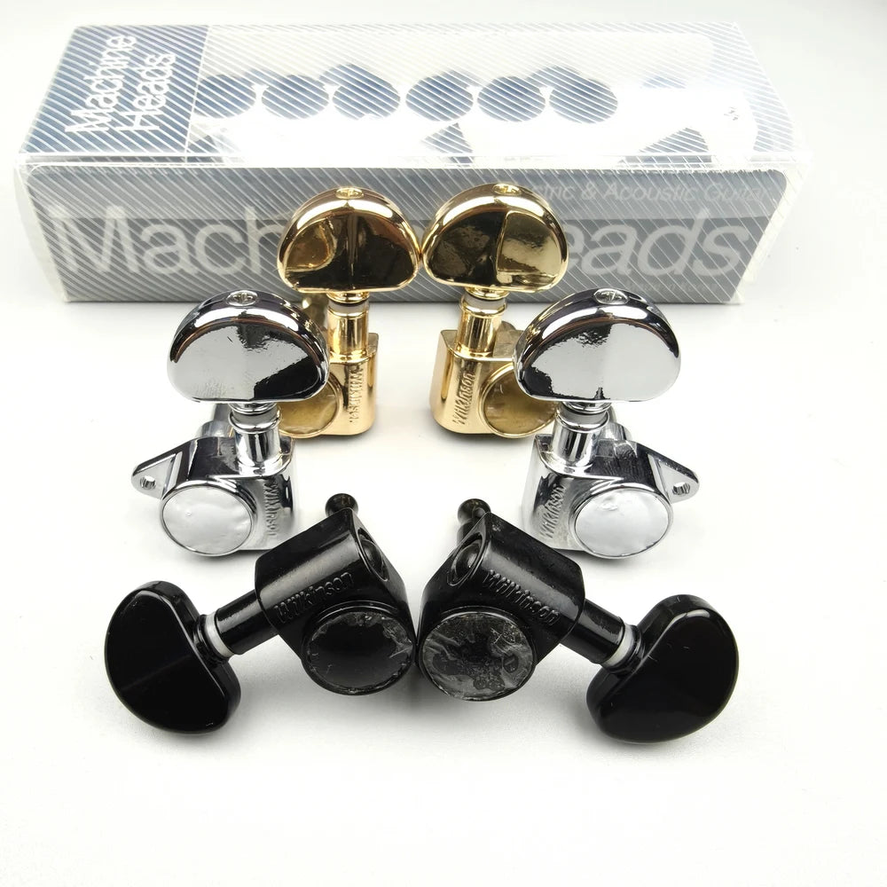 Wilkinson WJ303 3+3 Guitar Tuners 19:1 – Chrome/Black/Gold for LP/SG