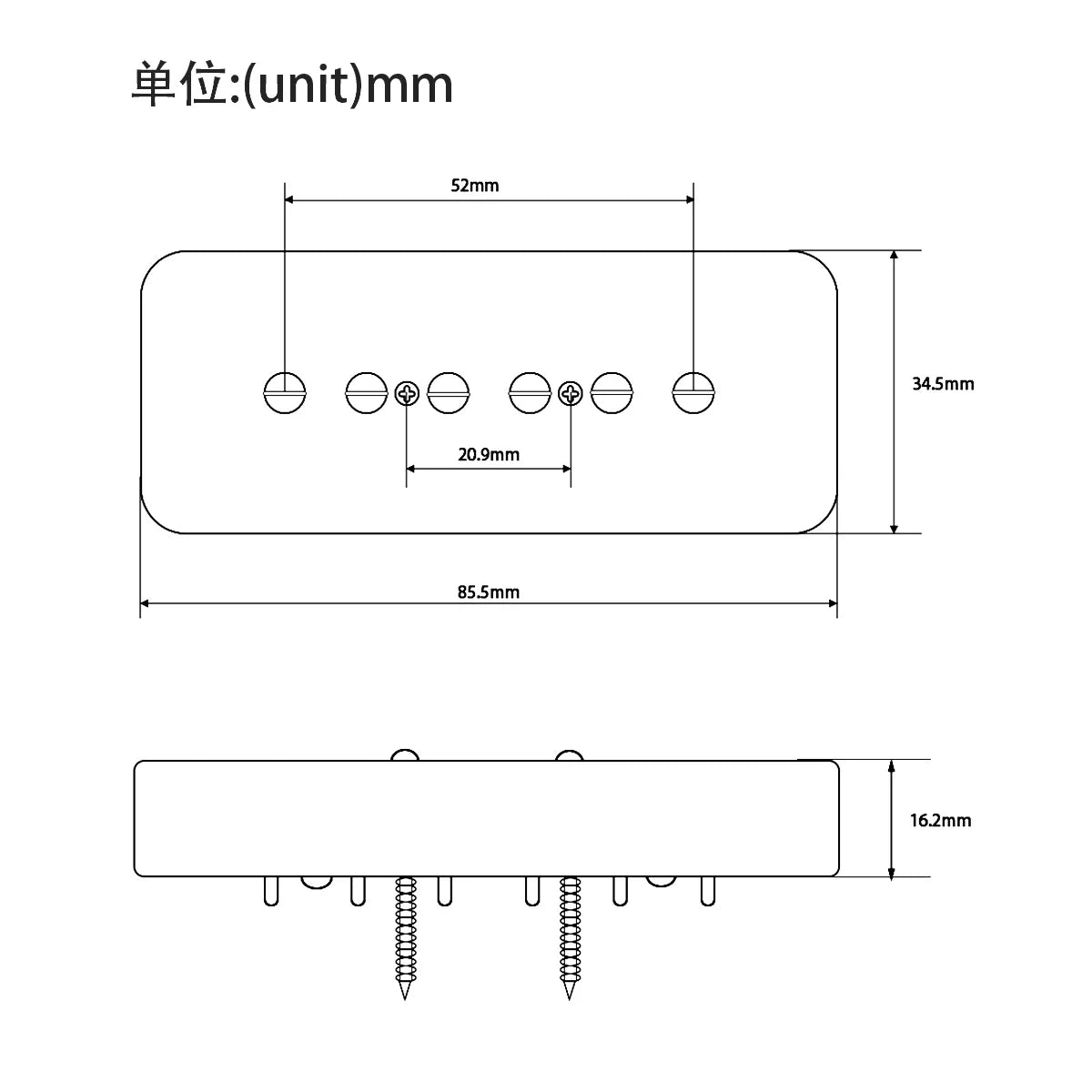 Oripure P90 Alnico 5 Guitar Single Coil Bridge Pickup for LP Guitar Parts