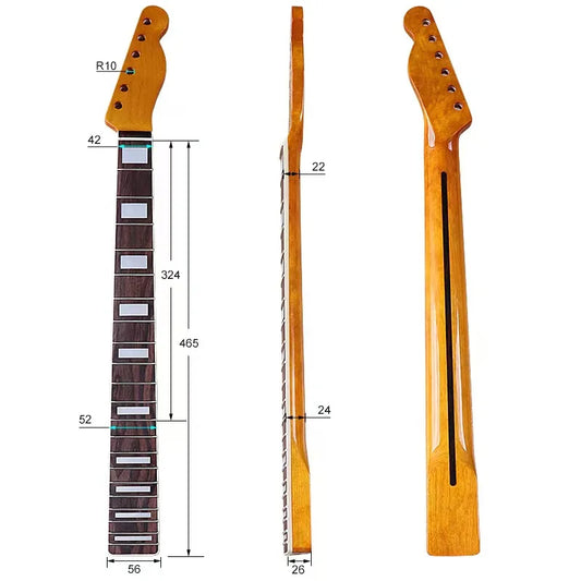 TL6 string 21 fret yellow matte with maple rosewood square fretboard guitar neck