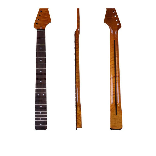 6-String 22-Fret Roasted Maple Tiger Pattern ST Neck with Rosewood Fingerboard