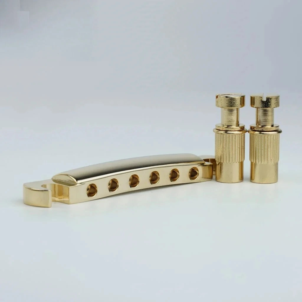 Guitar Stop Bar Tailpiece With Anchors And Studs for LP SG Guitars Gold