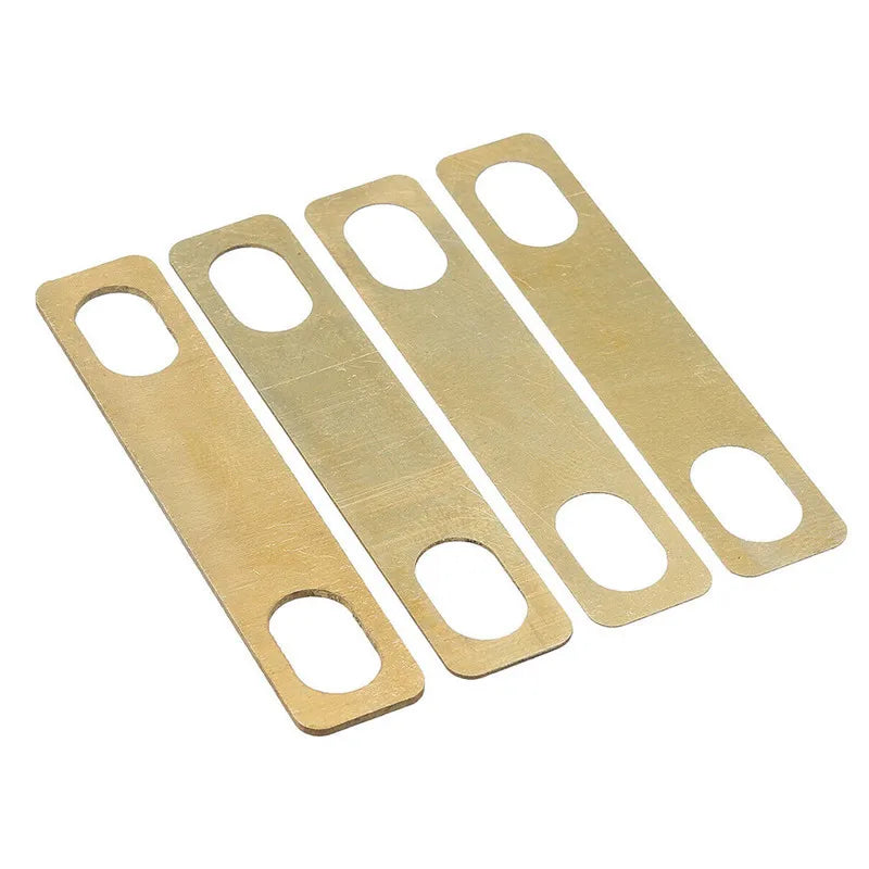 4-Piece Set Pure Copper Neck Mount Height Adjustment Shims with 0.1 mm Brass Shim – Neck Shim Set