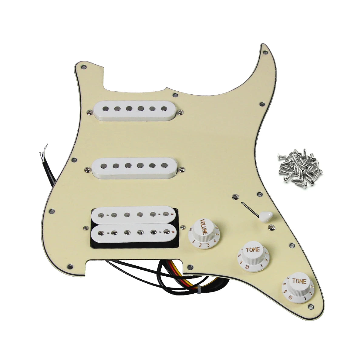 Fleor Alnico 5 Prewired SSH Pickguard for ST‑Style Electric Guitar