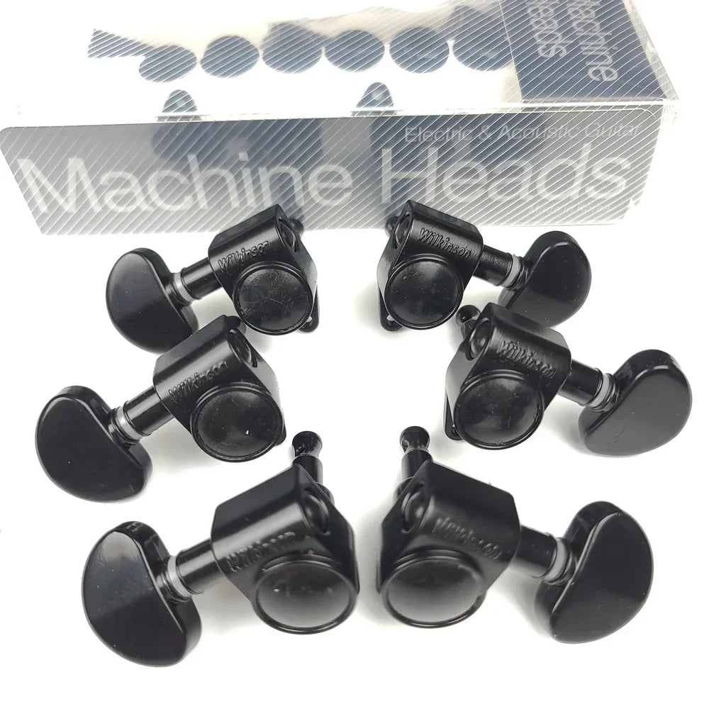 Wilkinson WJ303 3+3 Guitar Tuners 19:1 – Chrome/Black/Gold for LP/SG