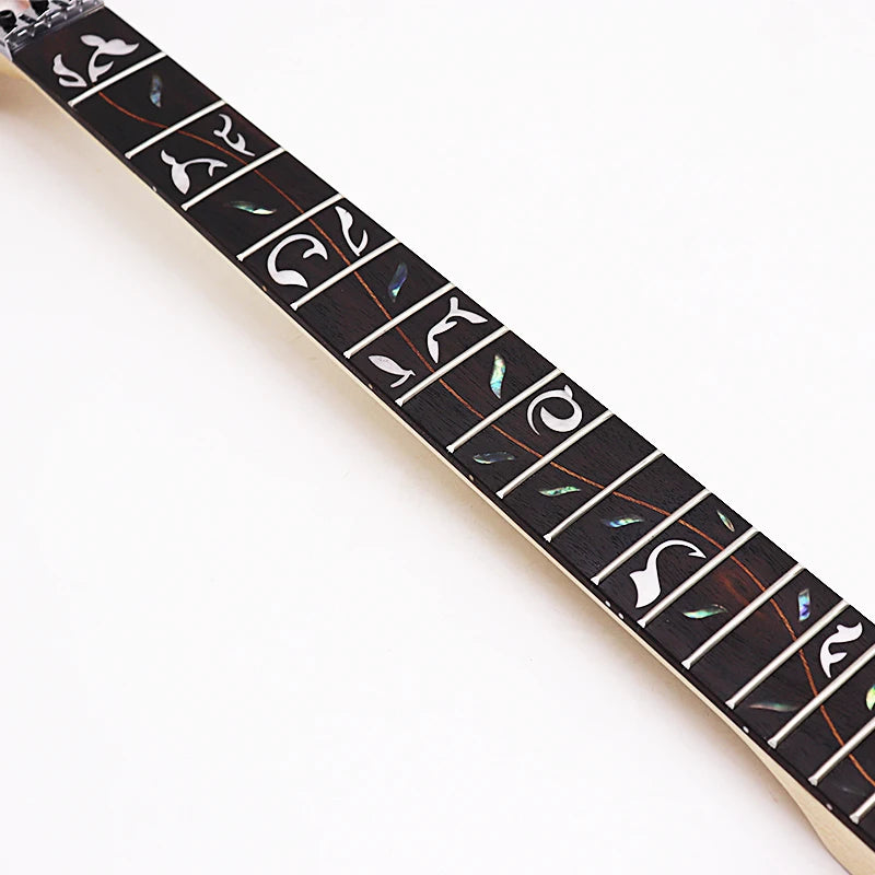 Electric Guitar with 6 Strings and 24 Fret, Exquisite Maple Wood, DIY Double-Shaft, Maple Leaf, Flower Shaped