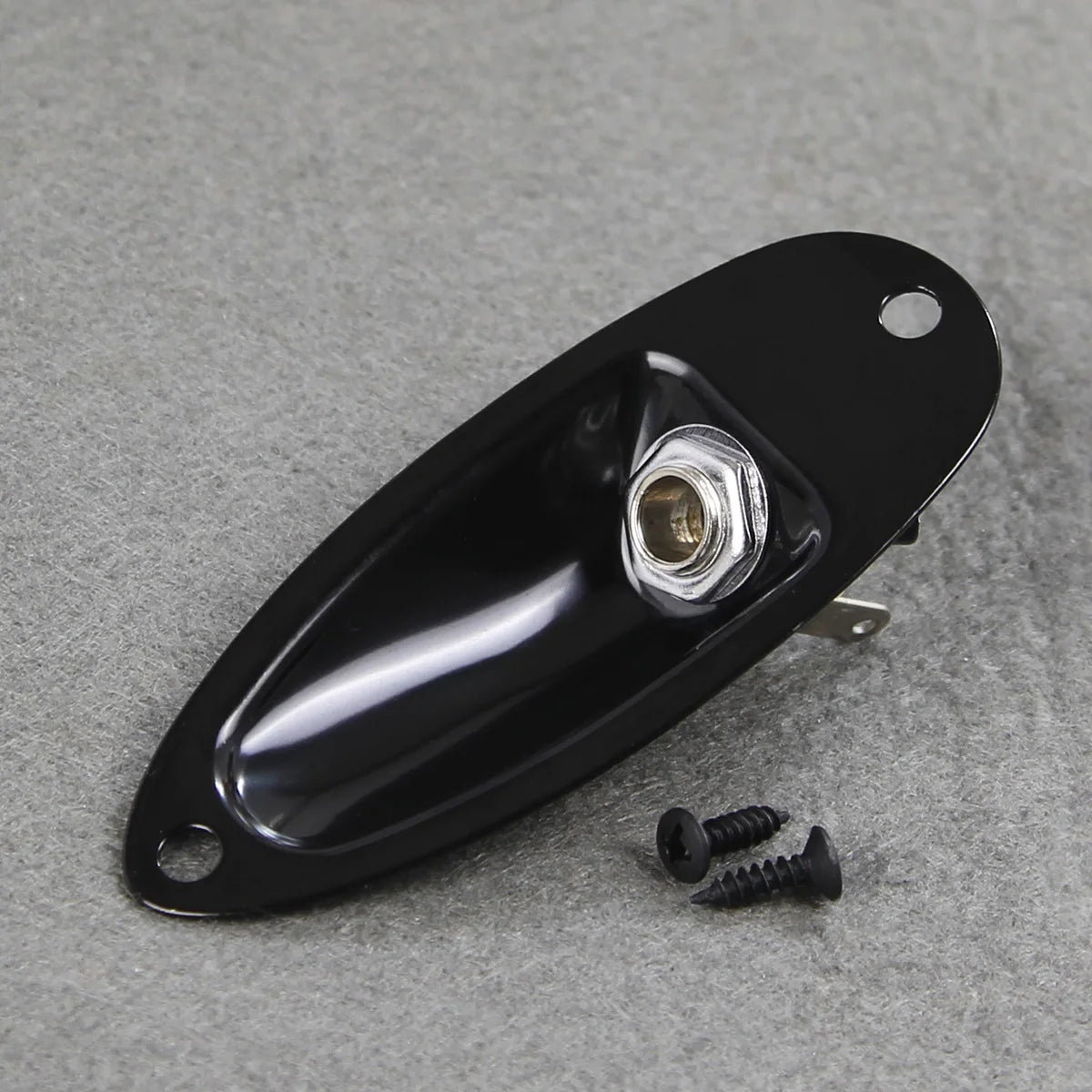 FLEOR 1PCS Boat Style Input Jack Guitar Jack Socket 1/4" 6.35mm For ST Guitar,Chrome/Black Choose