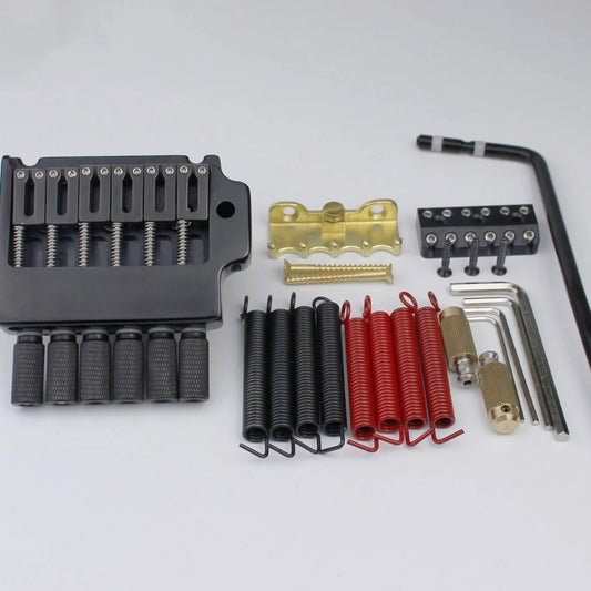 GUYKER 6 String Bridge Tailpiece for Headless Tremolo System Black