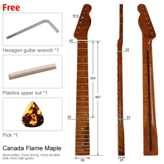 Electric guitar TL handle 21 products integrated tiger pattern baked maple bright 5.6 wide neck guitar handle