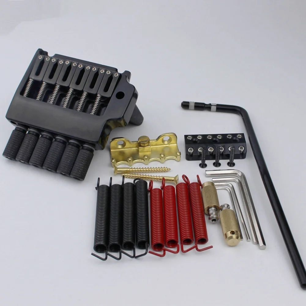 GUYKER 6 String Bridge Tailpiece for Headless Tremolo System Black