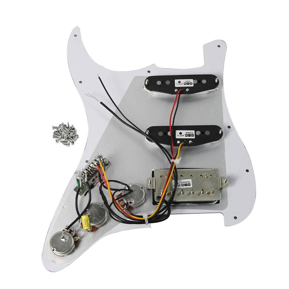Fleor Alnico 5 Prewired SSH Pickguard for ST‑Style Electric Guitar