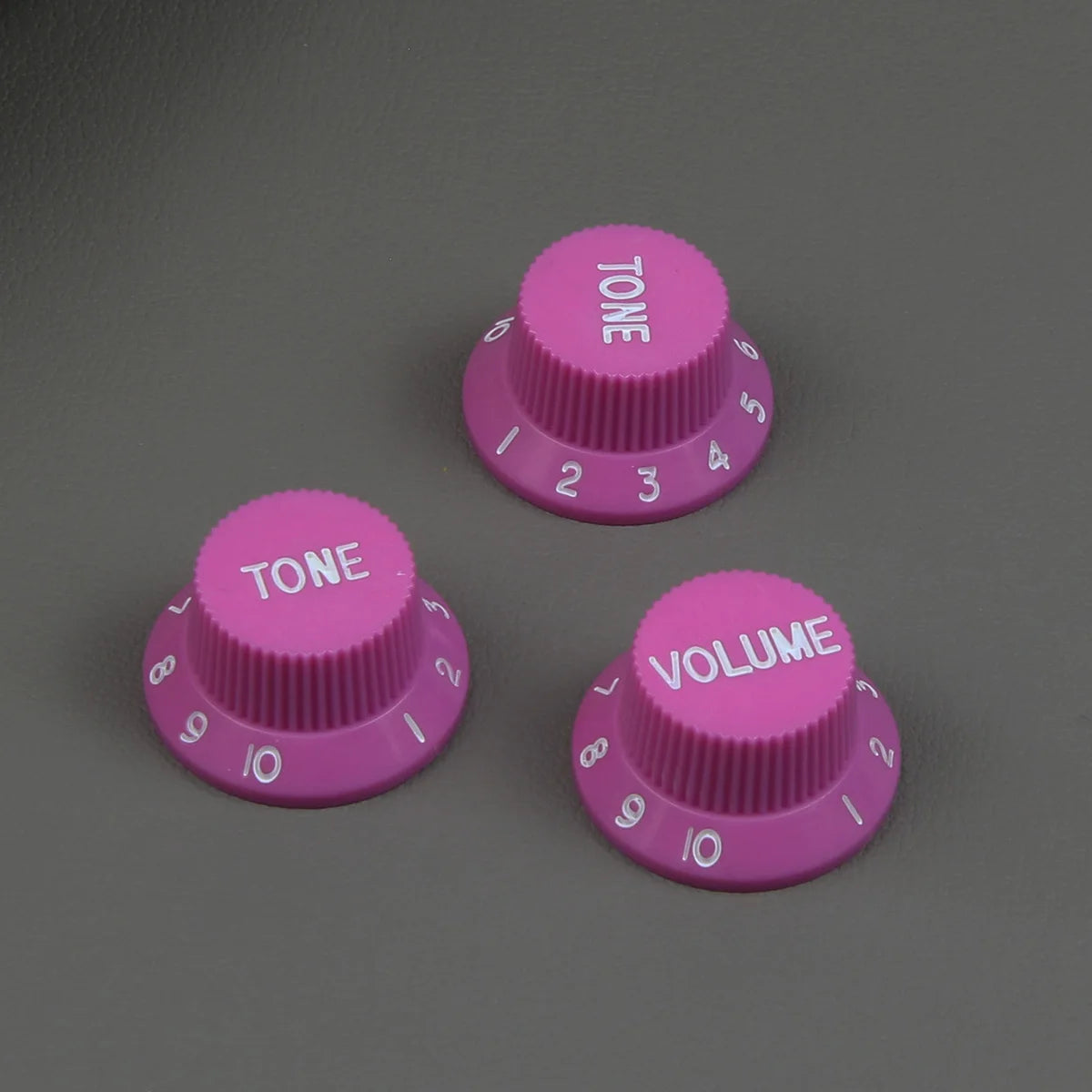 FLEOR 3pcs Plastic 2T1V Volume Tone Control Knobs High Dome Caps for ST Guitar