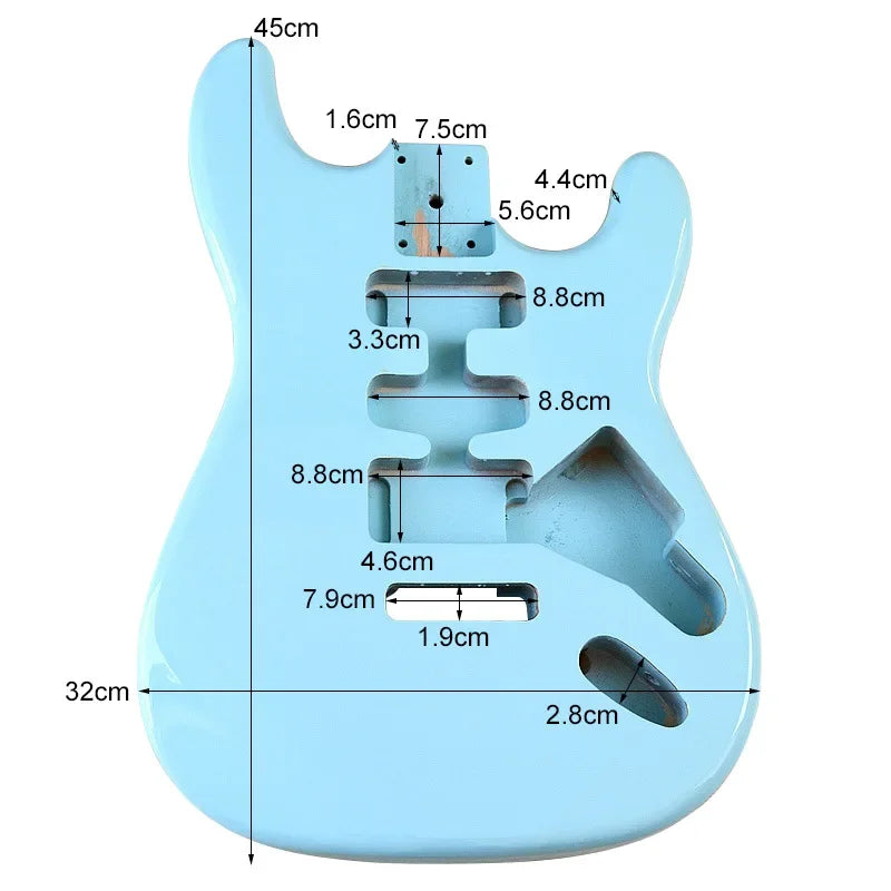 Customizable ST Style Electric Guitar Bodies – Multiple Colors and Pickup Configurations