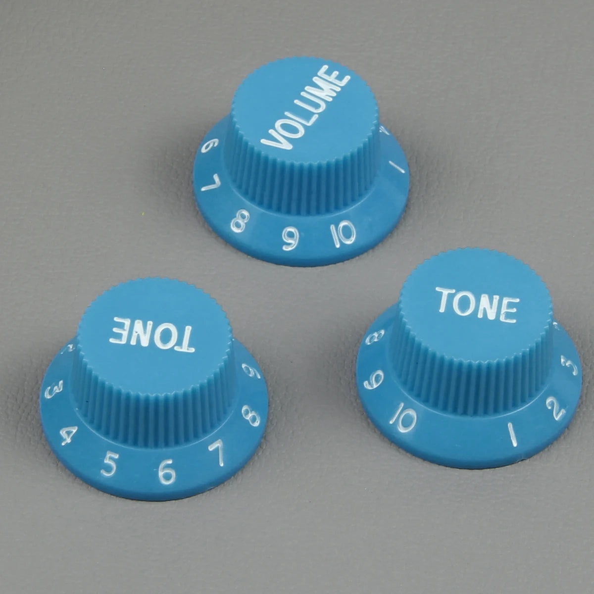FLEOR 3pcs Plastic 2T1V Volume Tone Control Knobs High Dome Caps for ST Guitar