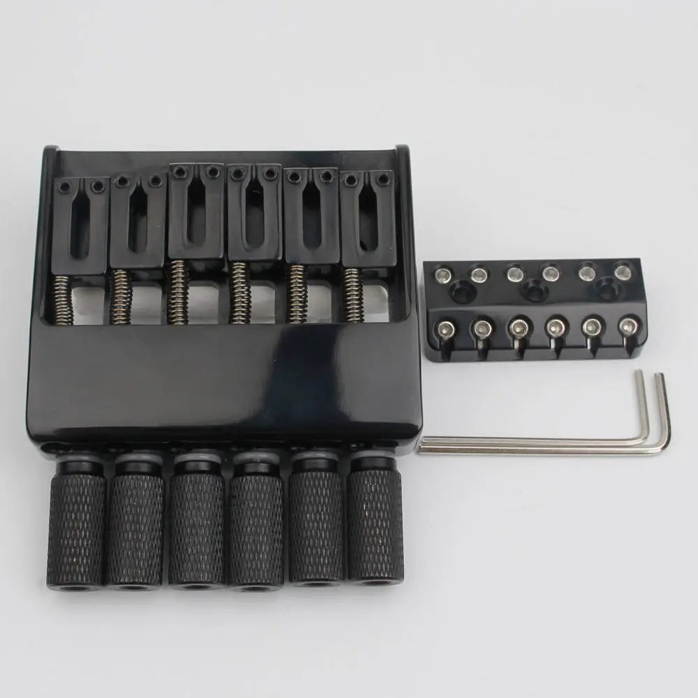 New GUYKER Black/Chrome/Gold 6 String Bridge Tailpiece for Headless Guitar Accessories