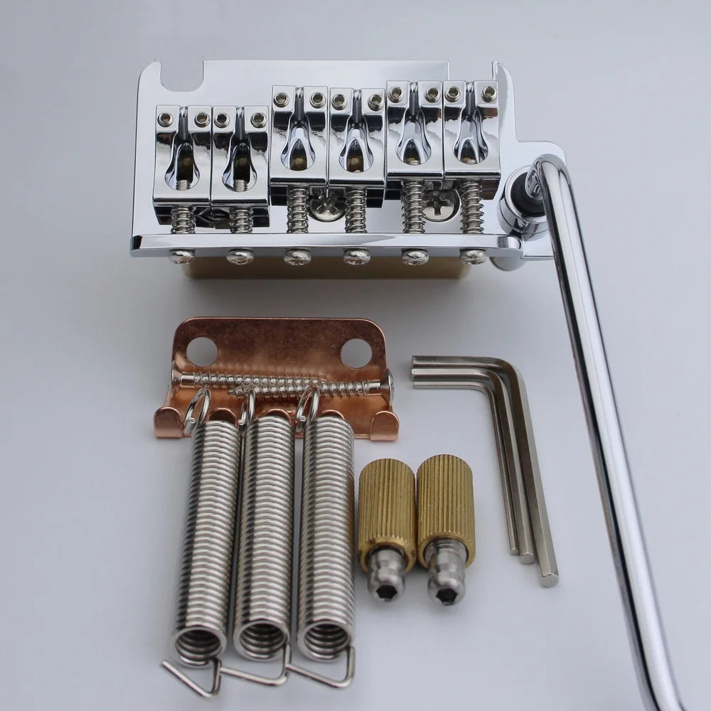 Guyker Non-locking 2 Point String Spacing 10.8MM Guitar Bridge With Tremolo System Saddle And Brass Block