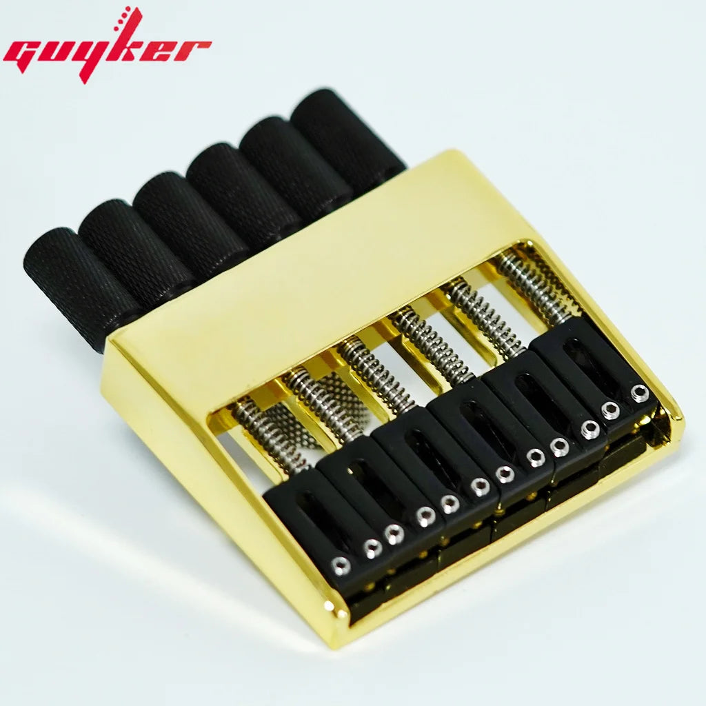 New GUYKER Black/Chrome/Gold 6 String Bridge Tailpiece for Headless Guitar Accessories