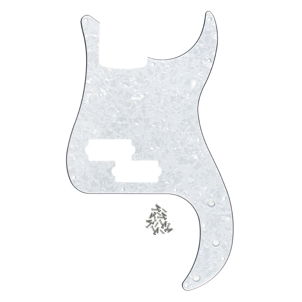 FLEOR Single PB Bass Pickguard 13-Hole Scratch Plate with Screws for 4-String Bass Parts Available in 15 Colors
