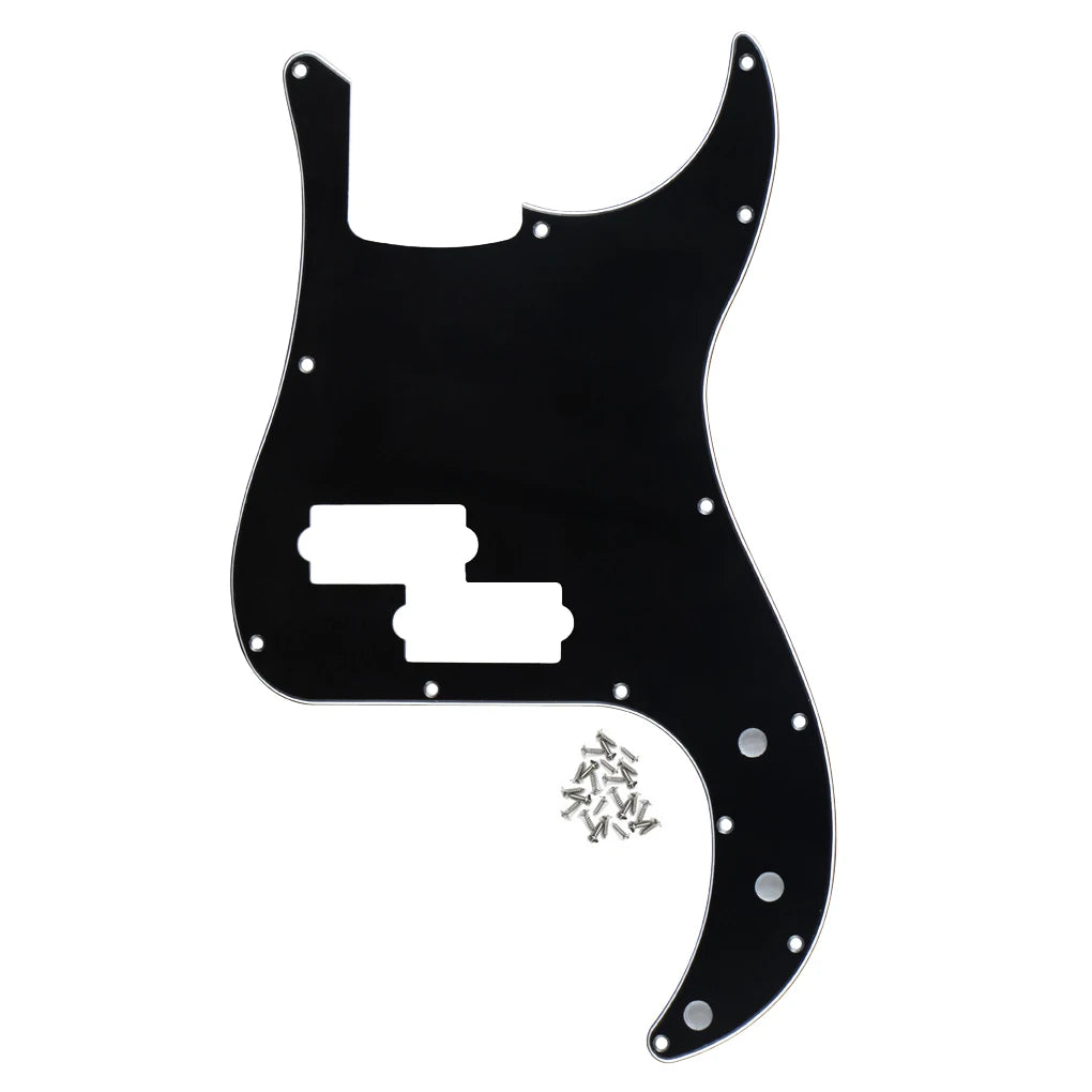 FLEOR Single PB Bass Pickguard 13-Hole Scratch Plate with Screws for 4-String Bass Parts Available in 15 Colors
