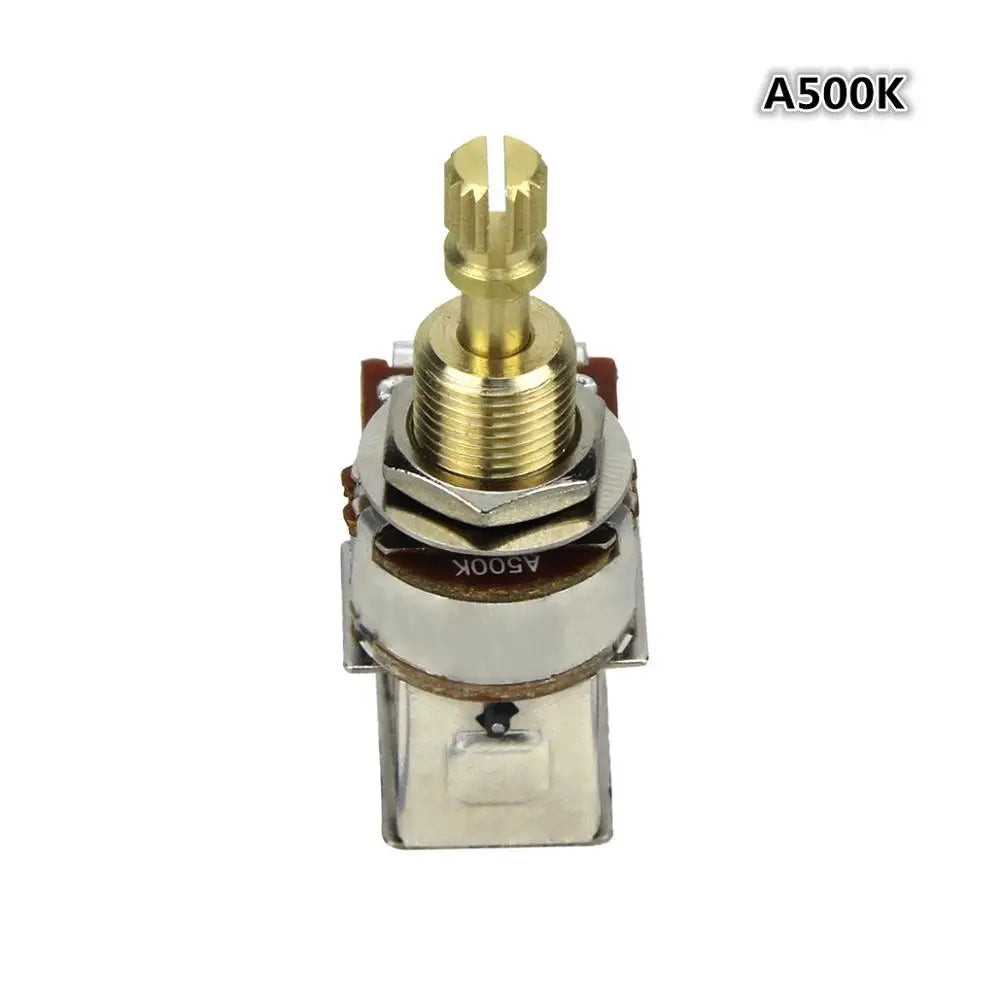 FLEOR Push Push Guitar Potentiometer A250K / B250K / A500K / B500K Copper Long Split Shaft No Pull Neede