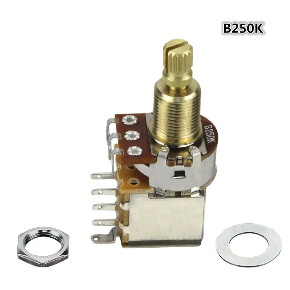 FLEOR Push Push Guitar Potentiometer A250K / B250K / A500K / B500K Copper Long Split Shaft No Pull Neede