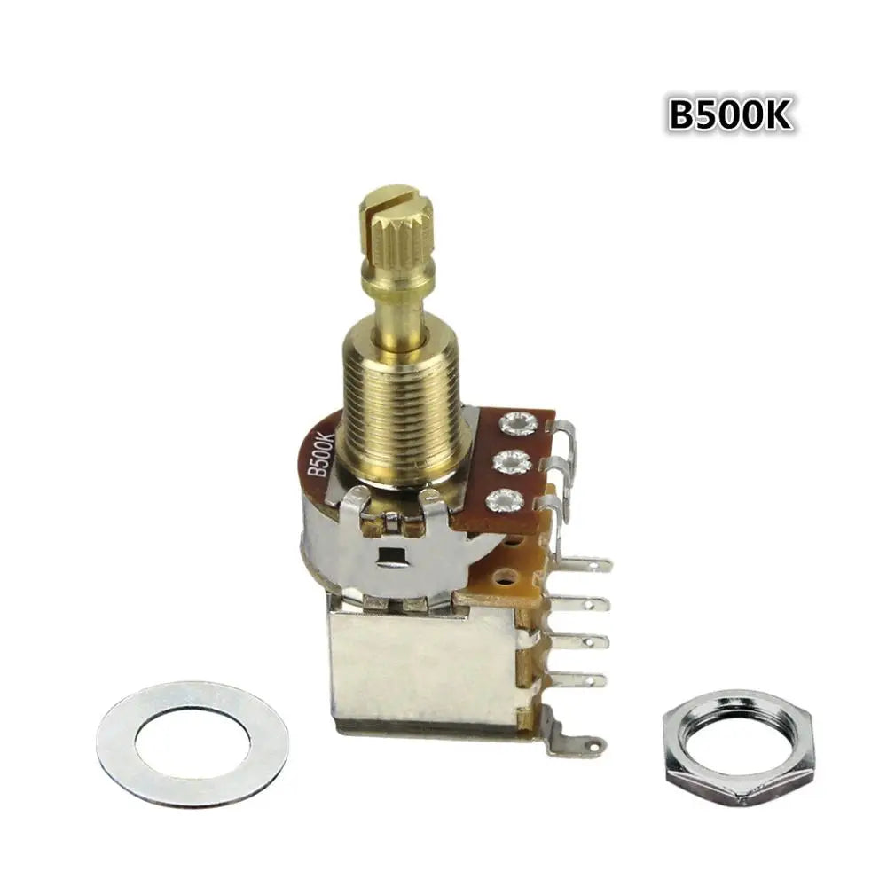 FLEOR Push Push Guitar Potentiometer A250K / B250K / A500K / B500K Copper Long Split Shaft No Pull Neede
