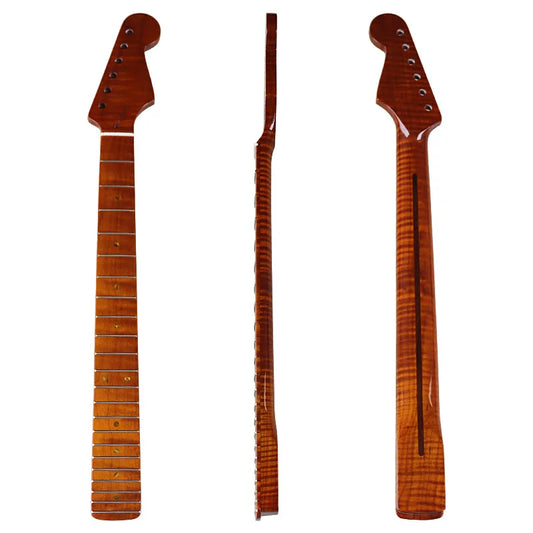 ST 6-String 22-Fret Tiger Pattern Baked Maple Neck – 5.6 cm Wide