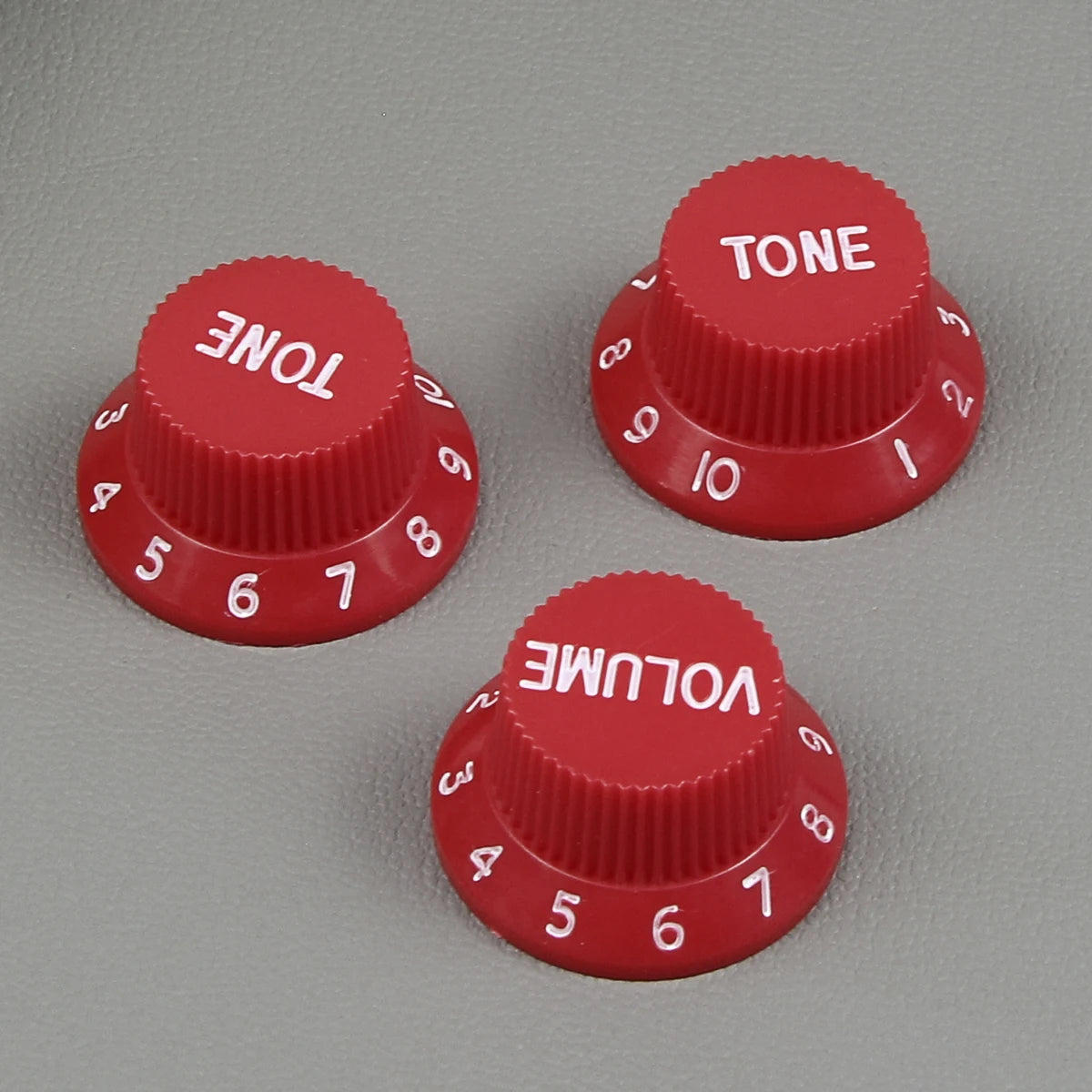 FLEOR 3pcs Plastic 2T1V Volume Tone Control Knobs High Dome Caps for ST Guitar