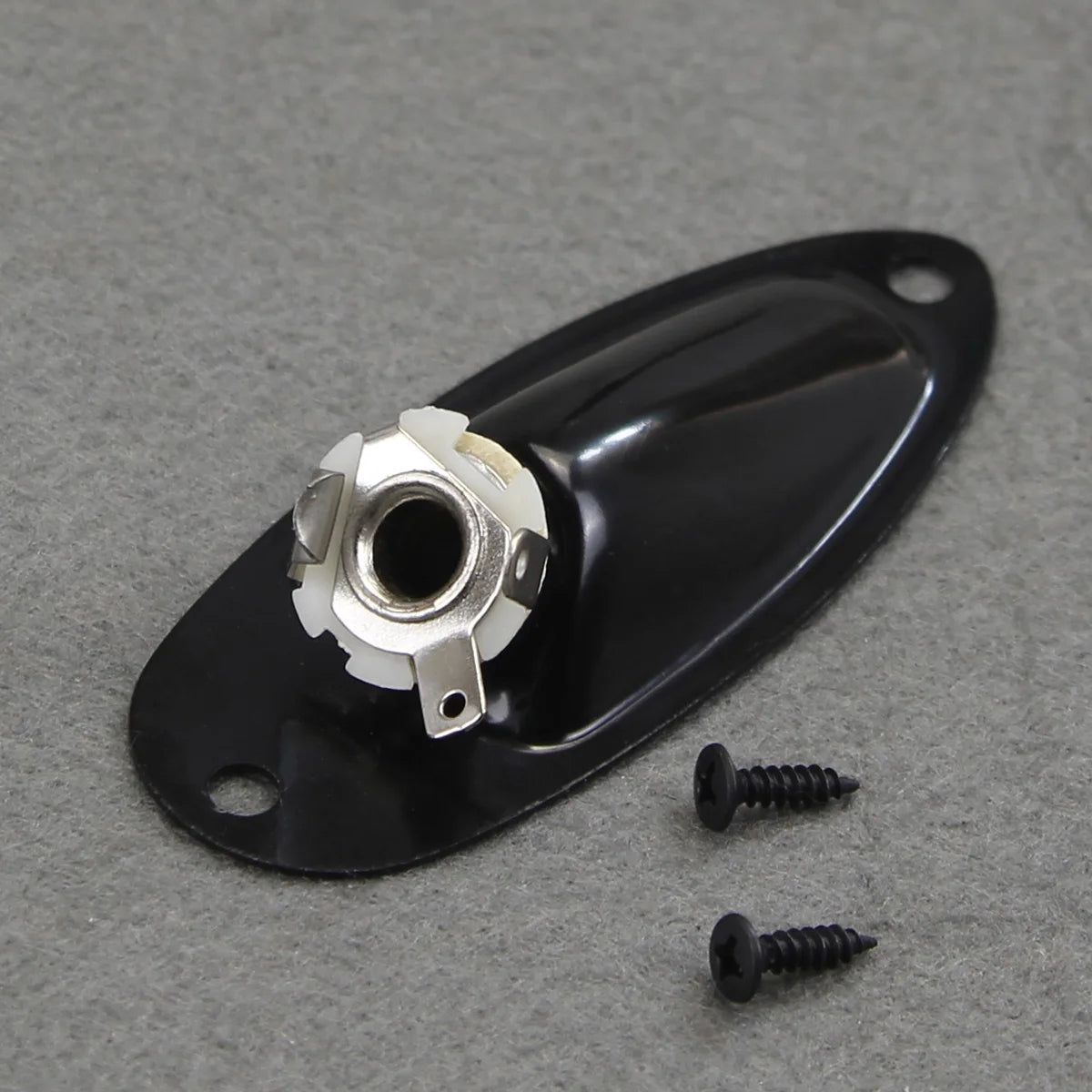 FLEOR 1PCS Boat Style Input Jack Guitar Jack Socket 1/4" 6.35mm For ST Guitar,Chrome/Black Choose